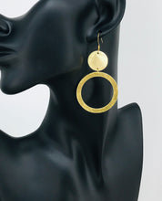 Load image into Gallery viewer, Brushed Gold Pendant Earrings - E19-4581