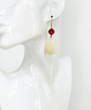 Load image into Gallery viewer, Genuine Crystal &amp; Brushed Gold Pendant Earrings - E19-4584