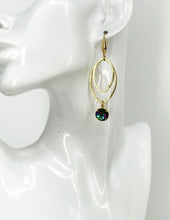 Load image into Gallery viewer, Crystal &amp; Brushed Gold Pendant Earrings - E19-4630