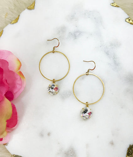 Genuine Crystal & Hoop Earrings - E19-4631