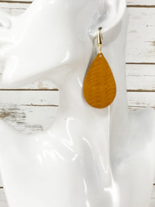 Mustard Italian Leather Earrings - E19-4652