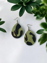 Load image into Gallery viewer, Hair On Camo Leather Earrings - E19-4657