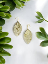 Load image into Gallery viewer, Metallic Gold Hair On Leather Earrings - E19-4658