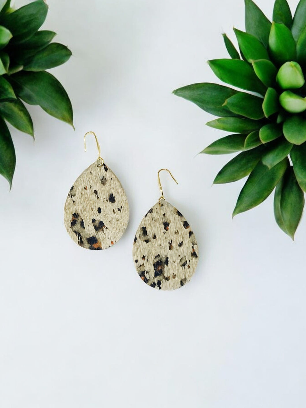 Hair On Genuine Leather Earrings - E19-4662