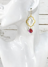 Load image into Gallery viewer, Genuine Crystal &amp; Brushed Gold Marquise Pendant Earrings - E19-4666