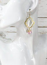 Load image into Gallery viewer, Genuine Crystal &amp; Brushed Gold Marquise Pendant Earrings - E19-4672