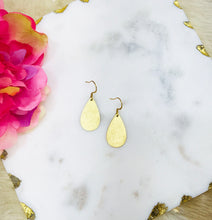 Load image into Gallery viewer, Small Brushed Gold Teardrop Pendant Earrings - E19-4677