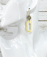 Load image into Gallery viewer, Rhinestone &amp; Brush Gold Pendant Earrings - E19-4686