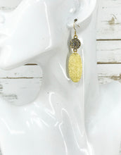 Load image into Gallery viewer, Rhinestone &amp; Brushed Gold Pendant Earrings - E19-4687