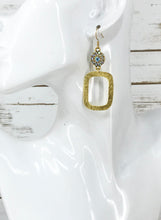 Load image into Gallery viewer, Rhinestone &amp; Brushed Gold Pendant Earrings - E19-4688