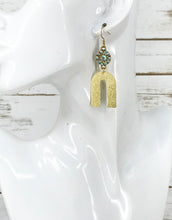 Load image into Gallery viewer, Rhinestone &amp; Brushed Gold Pendant Earrings - E19-4689