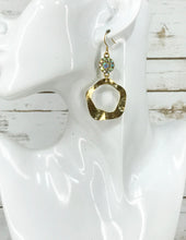 Load image into Gallery viewer, Rhinestone &amp; Brushed Gold Pendant Earrings - E19-4691