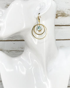 Brushed Gold & Teardrop Pendant Earrings - E19-4694