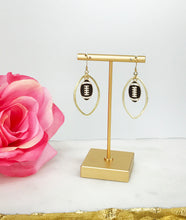 Load image into Gallery viewer, Brushed Gold &amp; Football Pendant Earrings - E19-4717