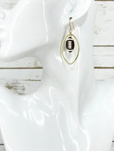 Load image into Gallery viewer, Brushed Gold &amp; Football Pendant Earrings - E19-4717