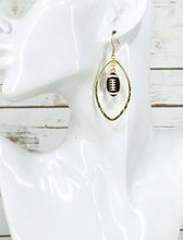 Load image into Gallery viewer, Hammered Gold &amp; Football Pendant Earrings - E19-4719