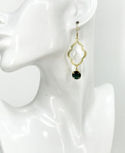 Load image into Gallery viewer, Genuine Crystal &amp; Brushed Gold Pendant Earrings - E19-4733