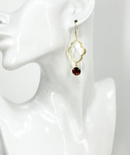 Load image into Gallery viewer, Genuine Crystal &amp; Brushed Gold Pendant Earrings - E19-4734