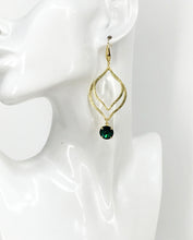 Load image into Gallery viewer, Genuine Crystal &amp; Brushed Gold Pendant Earrings - E19-4736