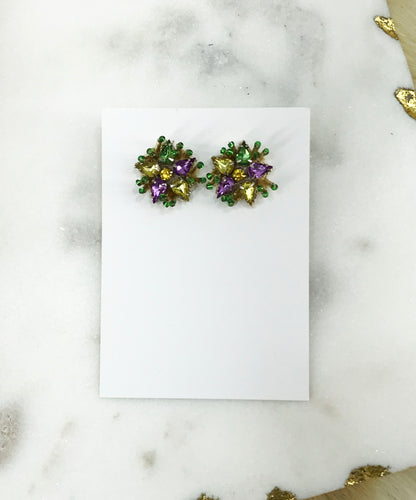 Mardi Gras Themed Stud Earrings - E19-4740