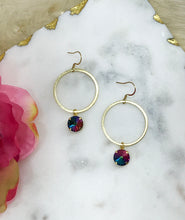 Load image into Gallery viewer, Gold Hoop &amp; Crystal Pendant Earrings - E19-4767