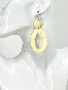 Large Brushed Oval Pendant Earrings - E19-4768