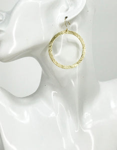 Large Brushed Hoop Pendant Earrings - E19-4769