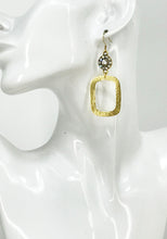 Load image into Gallery viewer, Rhinestone &amp; Brushed Gold Pendant Earrings - E19-4773