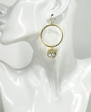 Load image into Gallery viewer, Gold Hoop &amp; Rhinestone Pendant Earrings - E19-4775