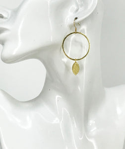 Small Brushed Gold Hoop Earrings - E19-4777