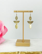 Load image into Gallery viewer, Layered Brushed Gold Pendant Earrings - E19-4778