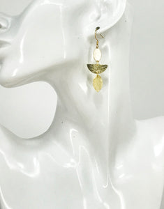 Layered Brushed Gold Pendant Earrings - E19-4778