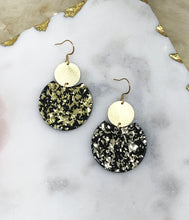 Load image into Gallery viewer, Resin &amp; Brushed Gold Pendant Earrings - E19-4781