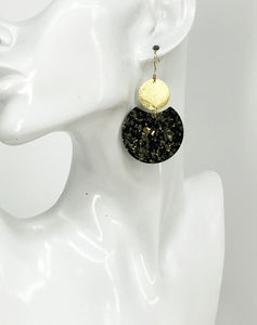 Resin & Brushed Gold Pendant Earrings - E19-4781