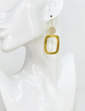 Load image into Gallery viewer, CZ Pave &amp; Square Pendant Earrings