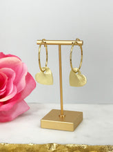 Load image into Gallery viewer, Hoop &amp; Heart Pendant Earrings - E19-4789