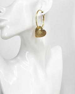 Hoop & Heart Pendant Earrings - E19-4789