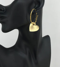 Load image into Gallery viewer, Hoop &amp; Heart Pendant Earrings - E19-4789