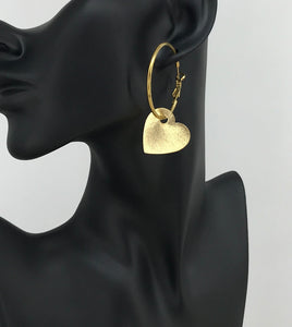 Hoop & Heart Pendant Earrings - E19-4789