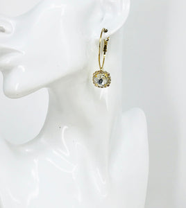 Hoop & Rhinestone Pendant Earrings