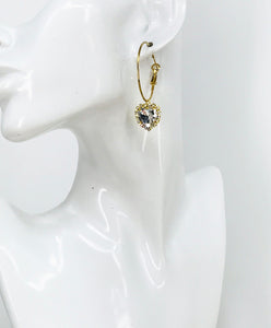 Hoop & Rhinestone Pendant Earrings