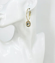 Load image into Gallery viewer, Hoop &amp; Rhinestone Pendant Earrings