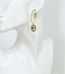 Hoop & Rhinestone Pendant Earrings