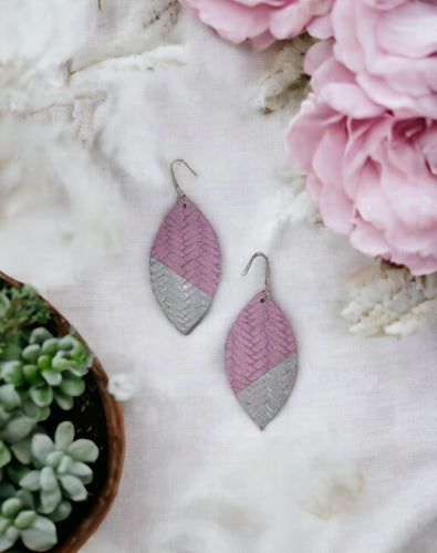 Purple Italian Leather Painted Earrings - E19-517