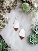Load image into Gallery viewer, White Braided Italian Fishtail Painted Leather Earrings - E19-525