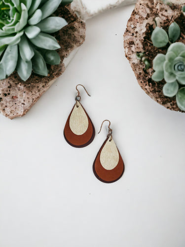 Triple Layred Genuine Leather Earrings - E19-646