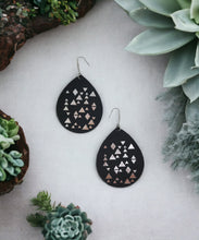 Load image into Gallery viewer, Genuine Black Leather Earrings - E19-772