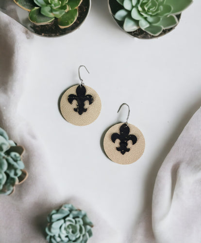 Faux Leather and Cork Earrings - E19-781