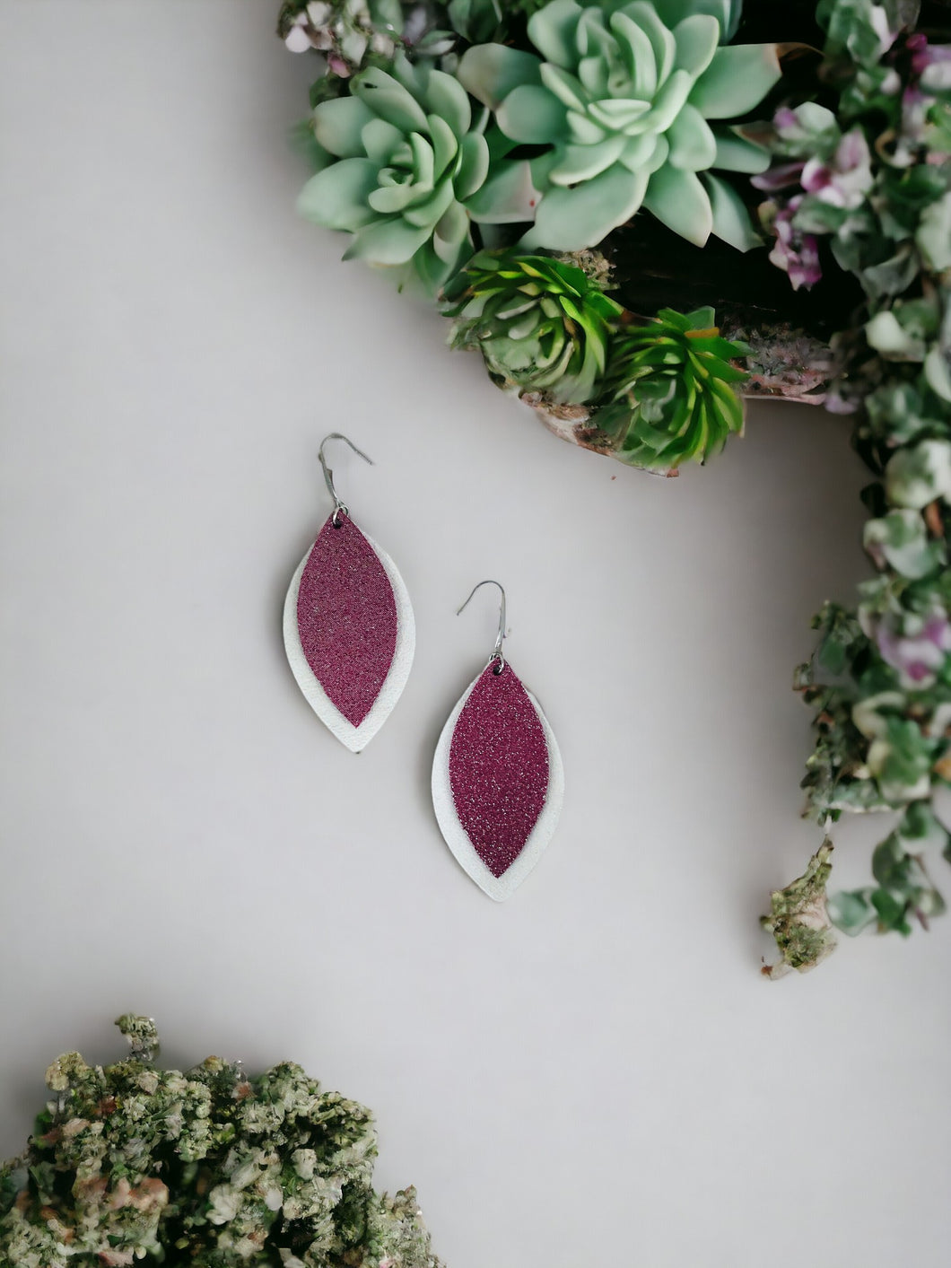 Genuine Suede and Leather Layered Earrings - E19-786