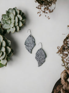 Genuine Crackle Leather Earrings - E19-787